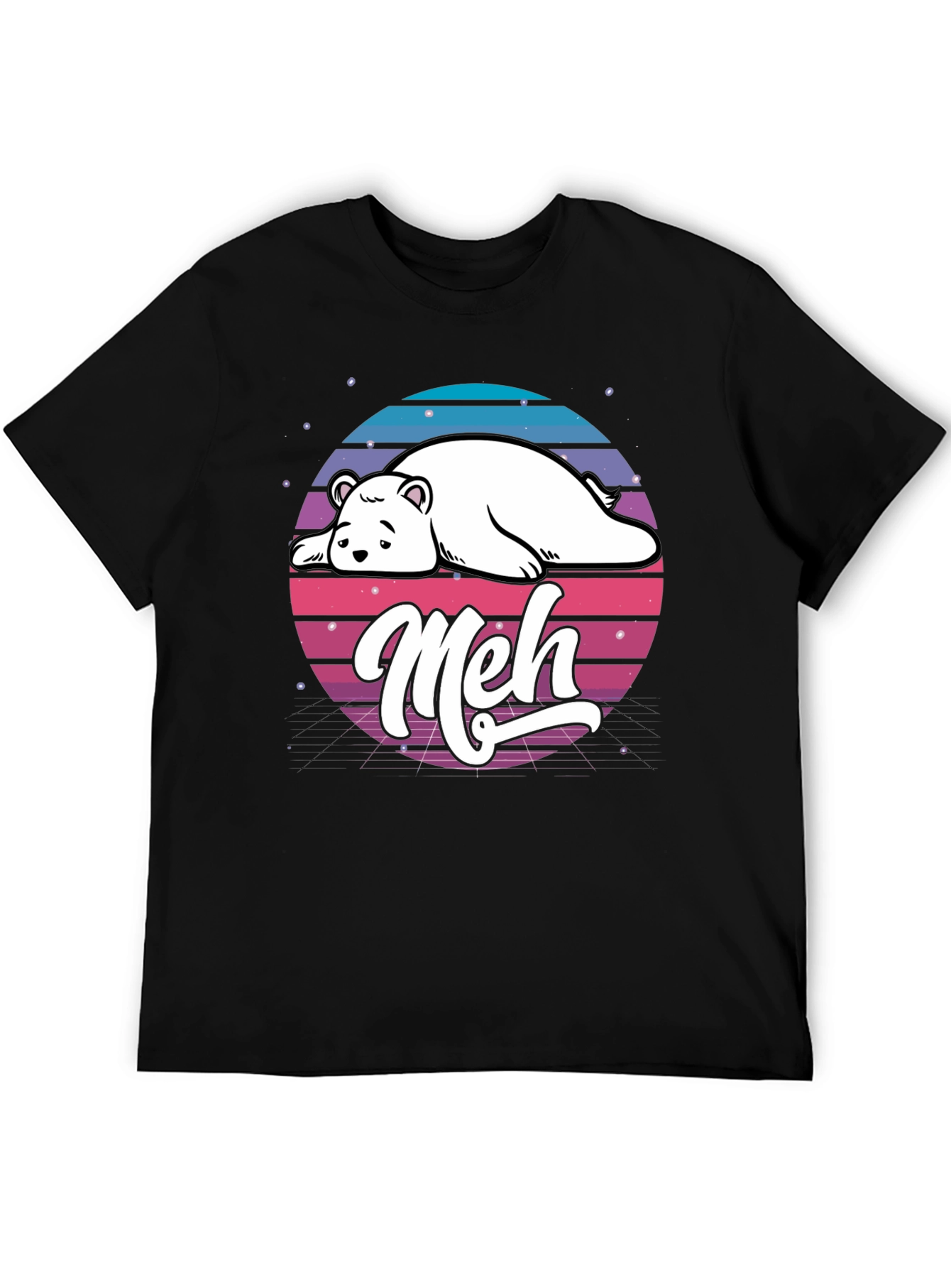Meh Bear Retro T-Shirt - Lazy Days Aesthetic