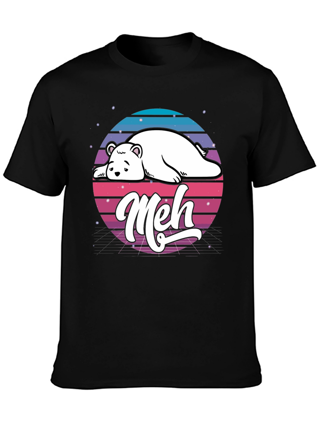Meh Bear Retro T-Shirt - Lazy Days Aesthetic