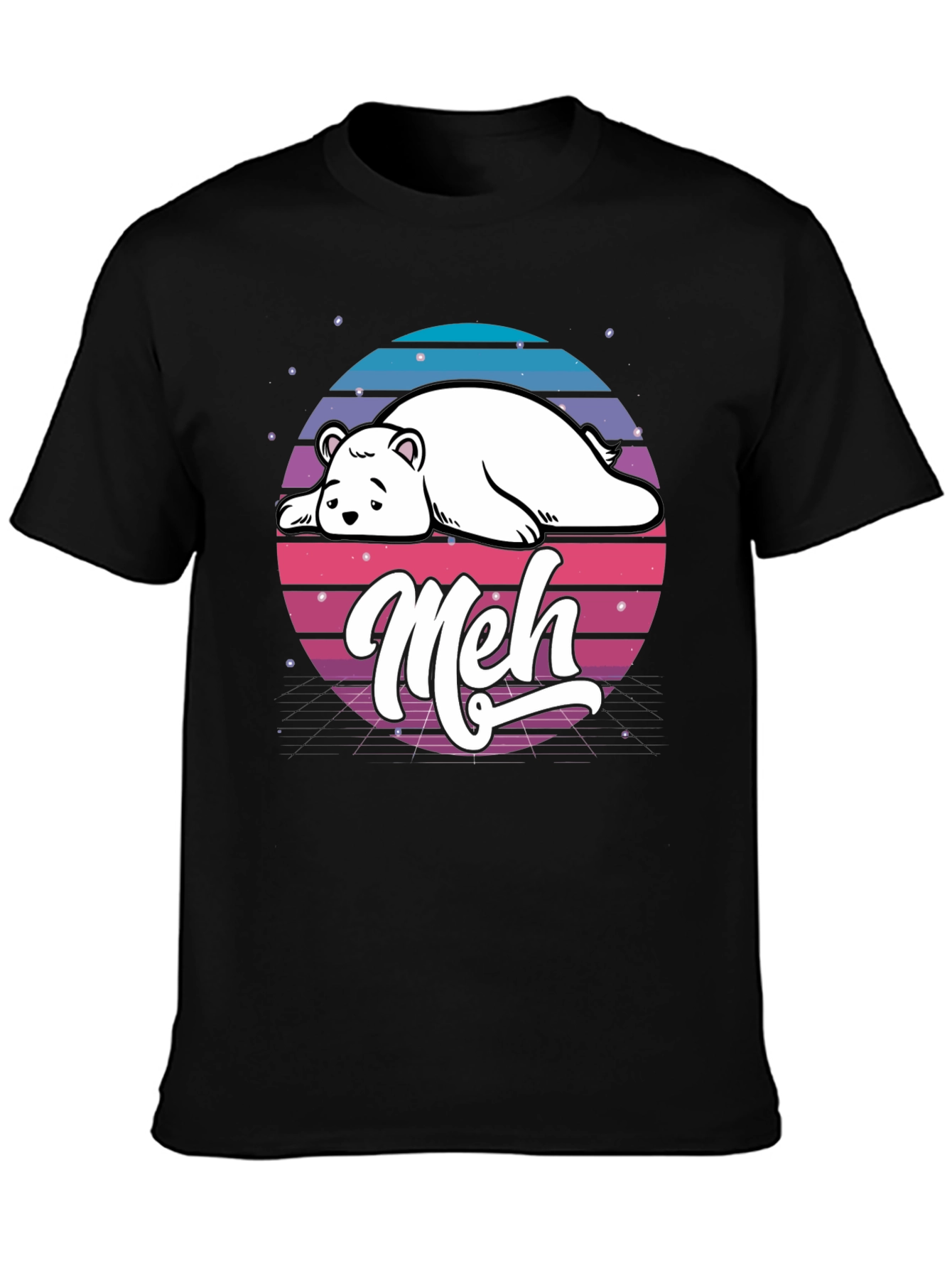 Meh Bear Retro T-Shirt - Lazy Days Aesthetic