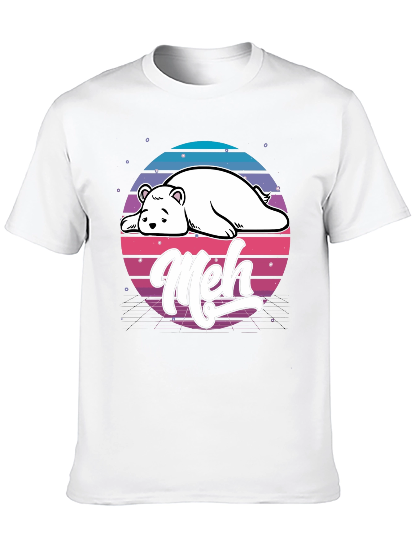 Meh Bear Retro T-Shirt - Lazy Days Aesthetic
