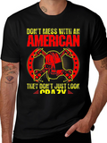 American Skull Graphic T-Shirt - Black