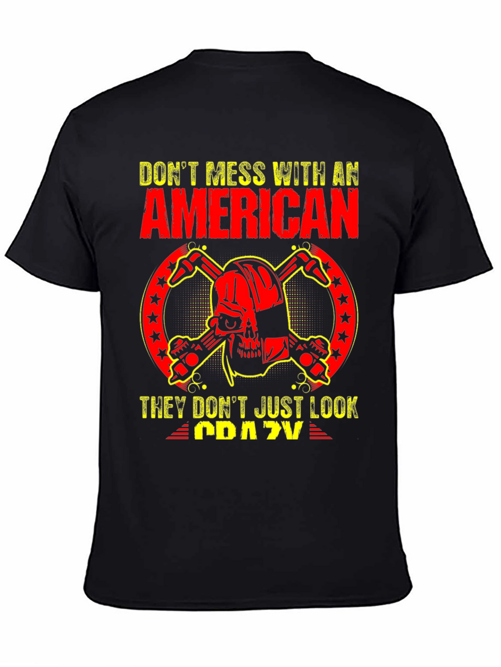 American Skull Graphic T-Shirt - Black