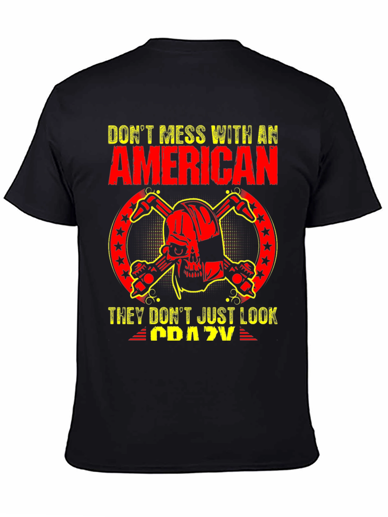 American Skull Graphic T-Shirt - Black