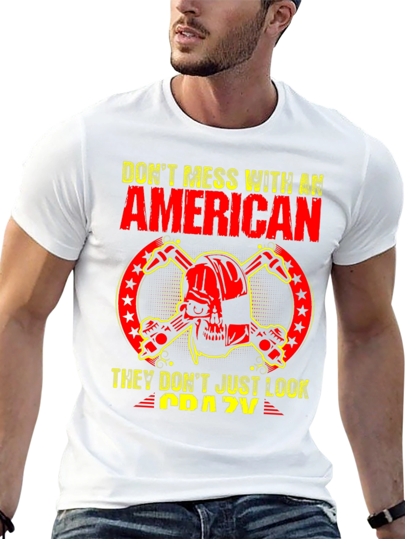 American Skull Graphic T-Shirt - Black