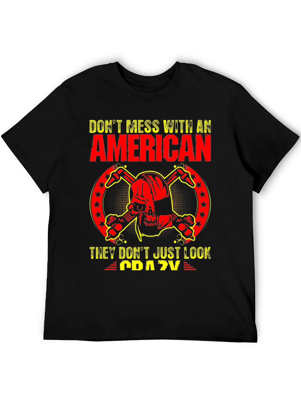 American Skull Graphic T-Shirt - Black