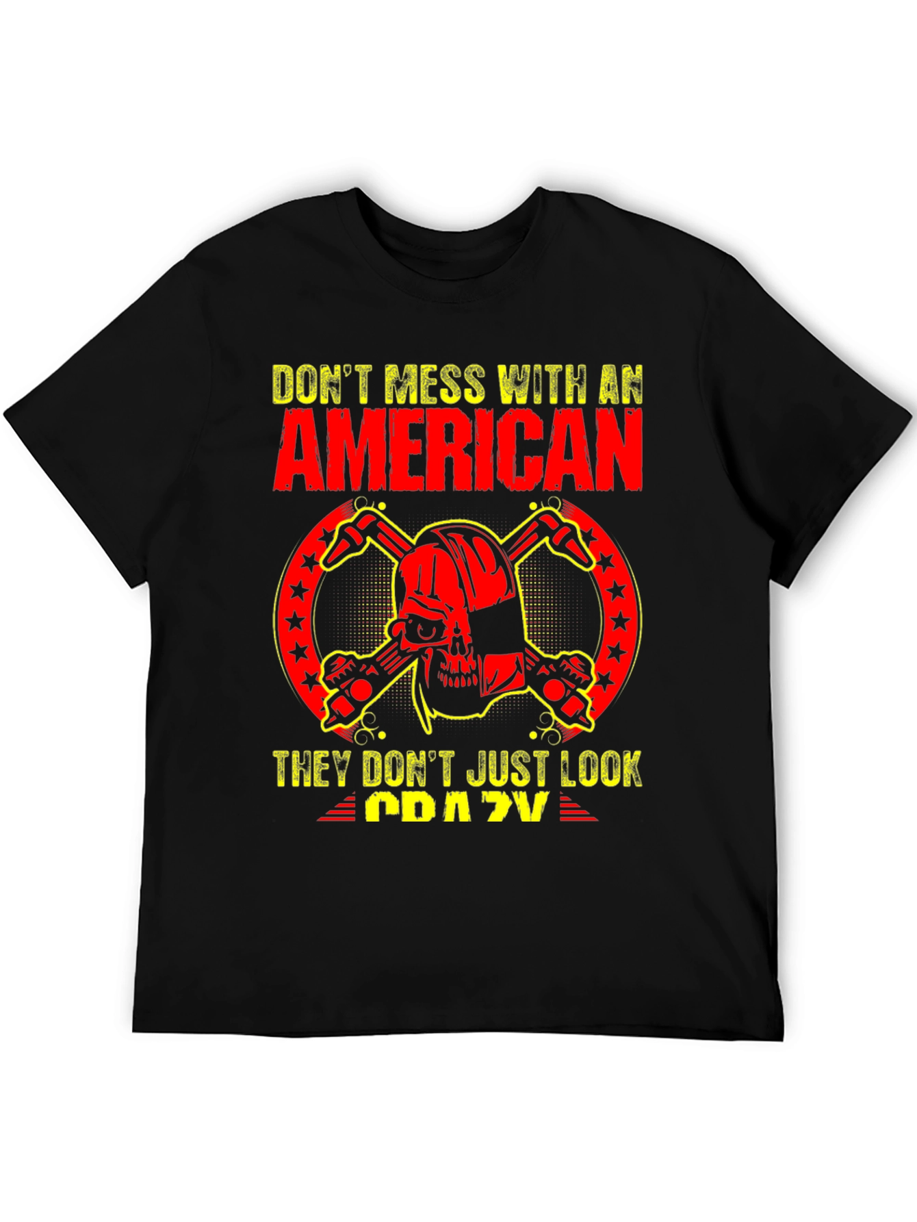 American Skull Graphic T-Shirt - Black