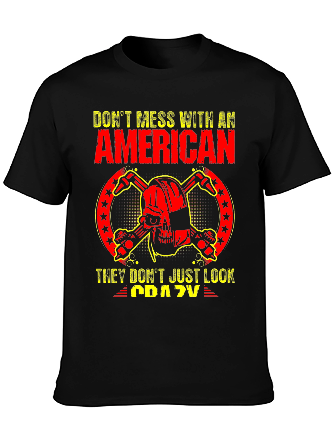 American Skull Graphic T-Shirt - Black
