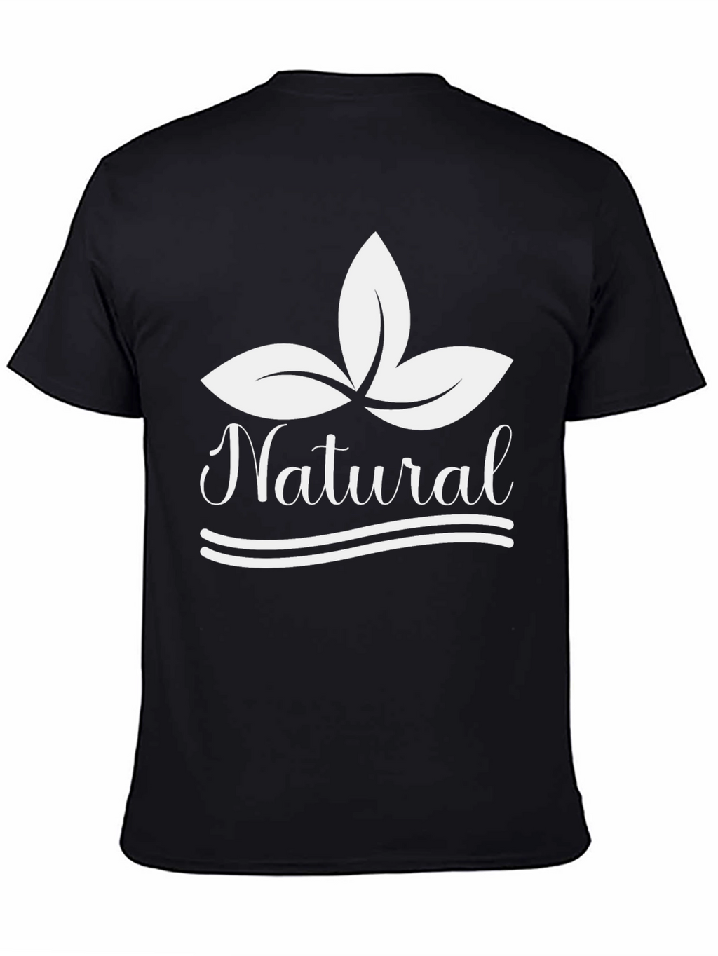 Natural Black T-Shirt with Leaf Graphic