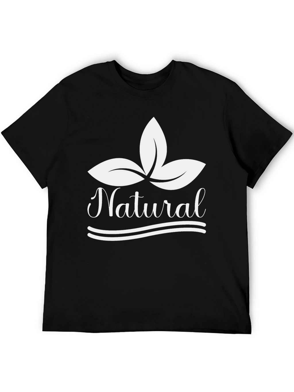 Natural Black T-Shirt with Leaf Graphic