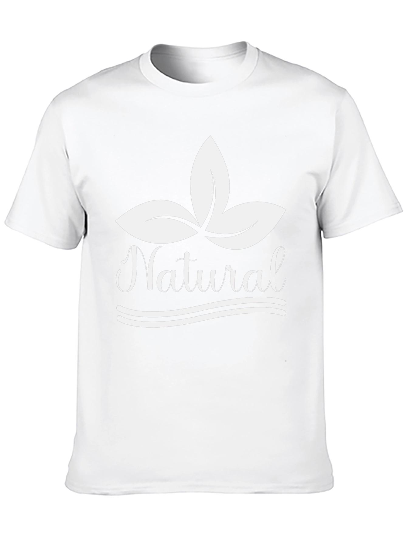 Natural Black T-Shirt with Leaf Graphic