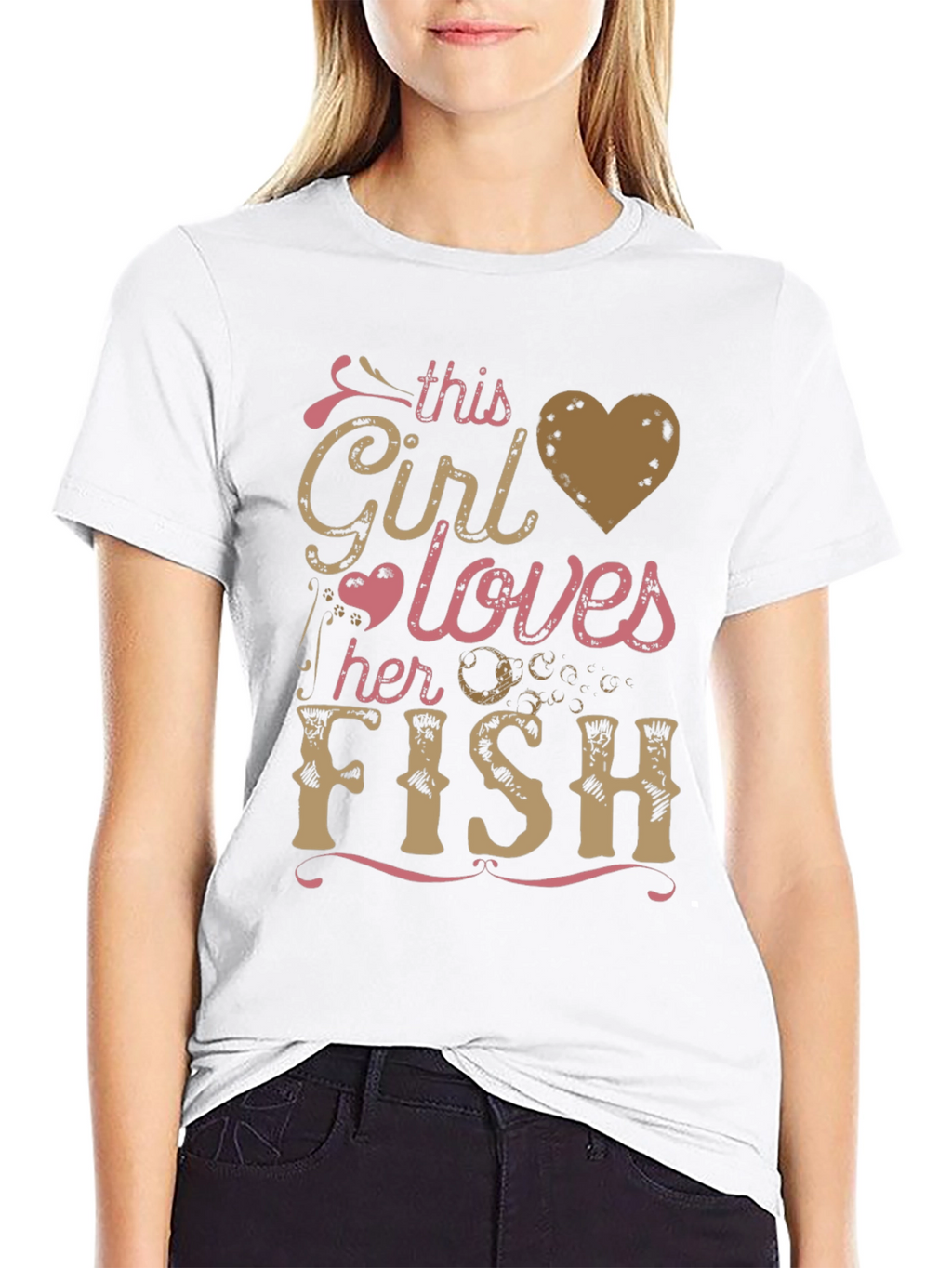 This Girl Loves Her Fish Graphic T-Shirt