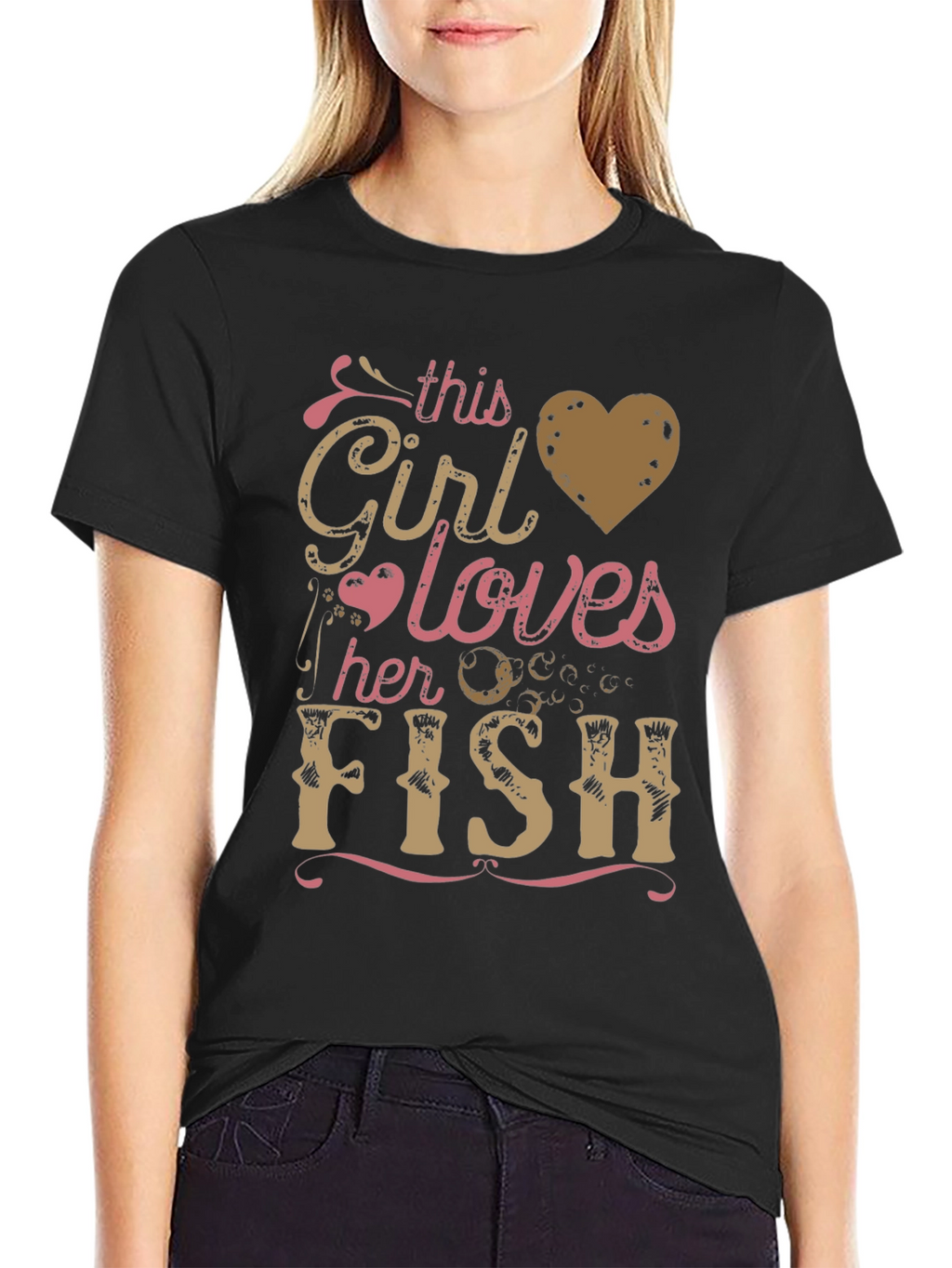 This Girl Loves Her Fish Graphic T-Shirt