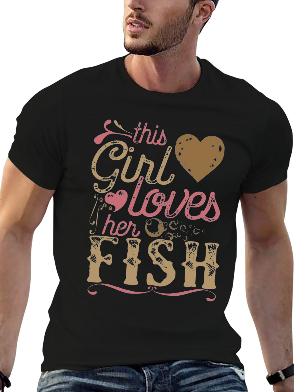 This Girl Loves Her Fish Graphic T-Shirt