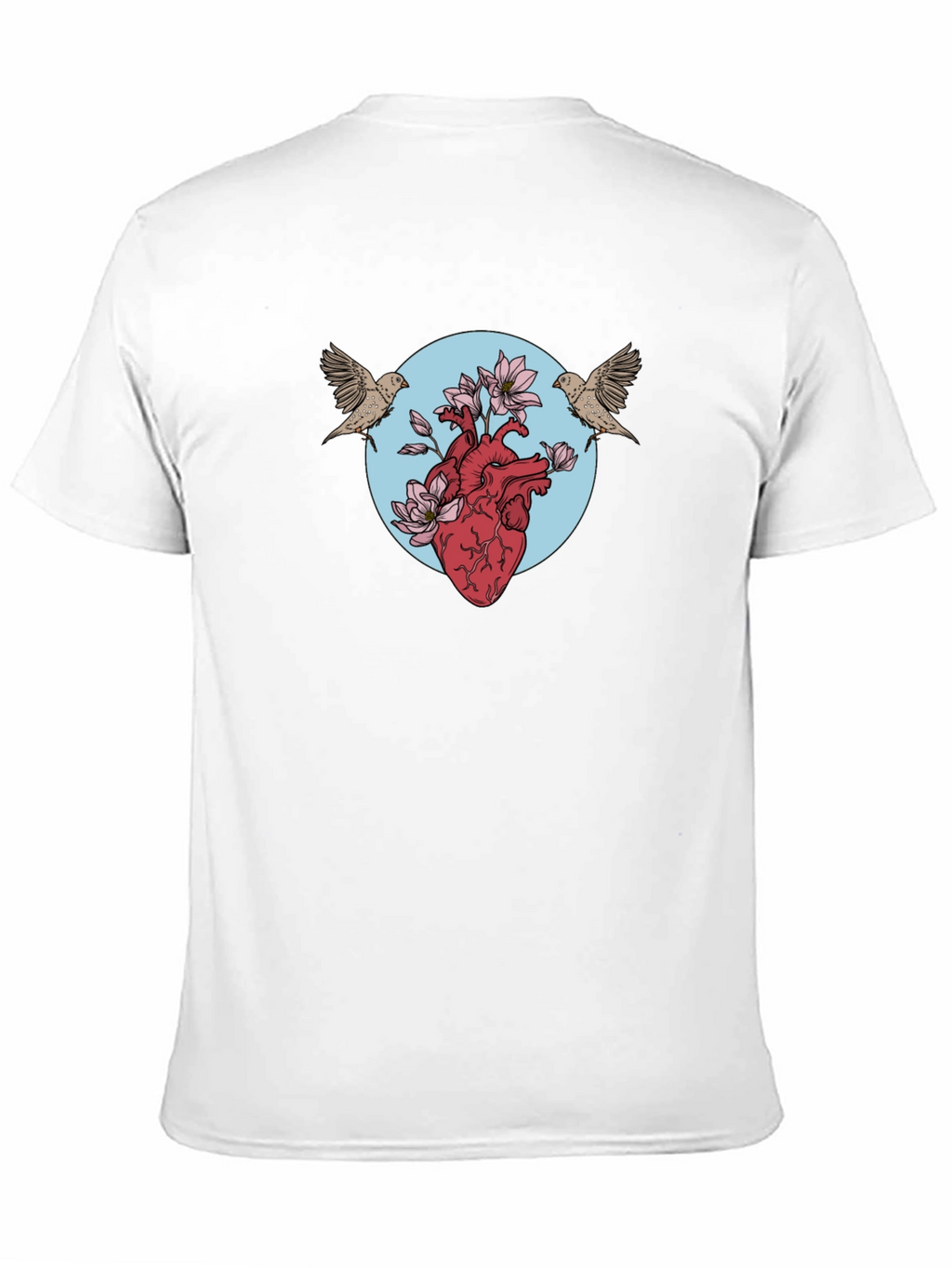 Heart & Birds Graphic Tee - Unique Design