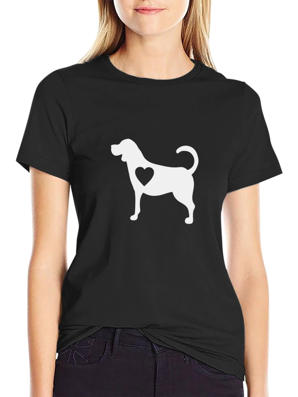 Dog Lover T-Shirt - Heart Silhouette