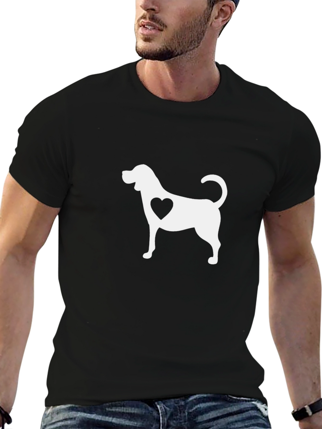 Dog Lover T-Shirt - Heart Silhouette