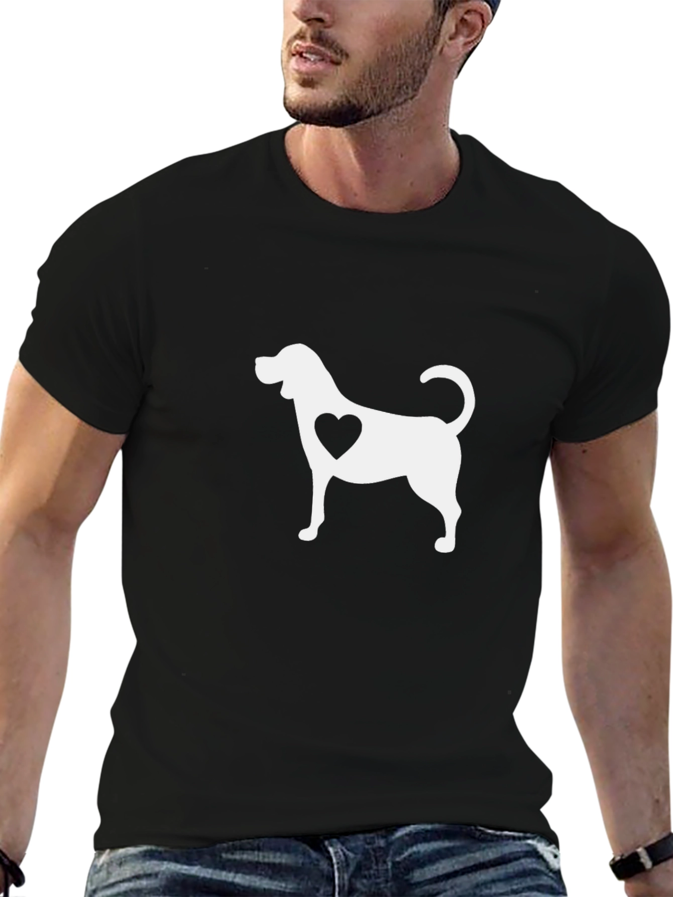Dog Lover T-Shirt - Heart Silhouette