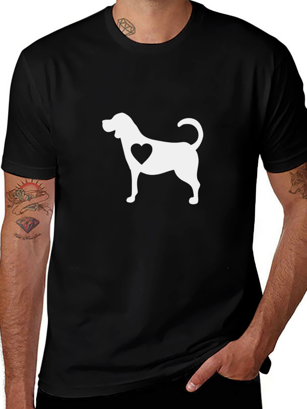 Dog Lover T-Shirt - Heart Silhouette