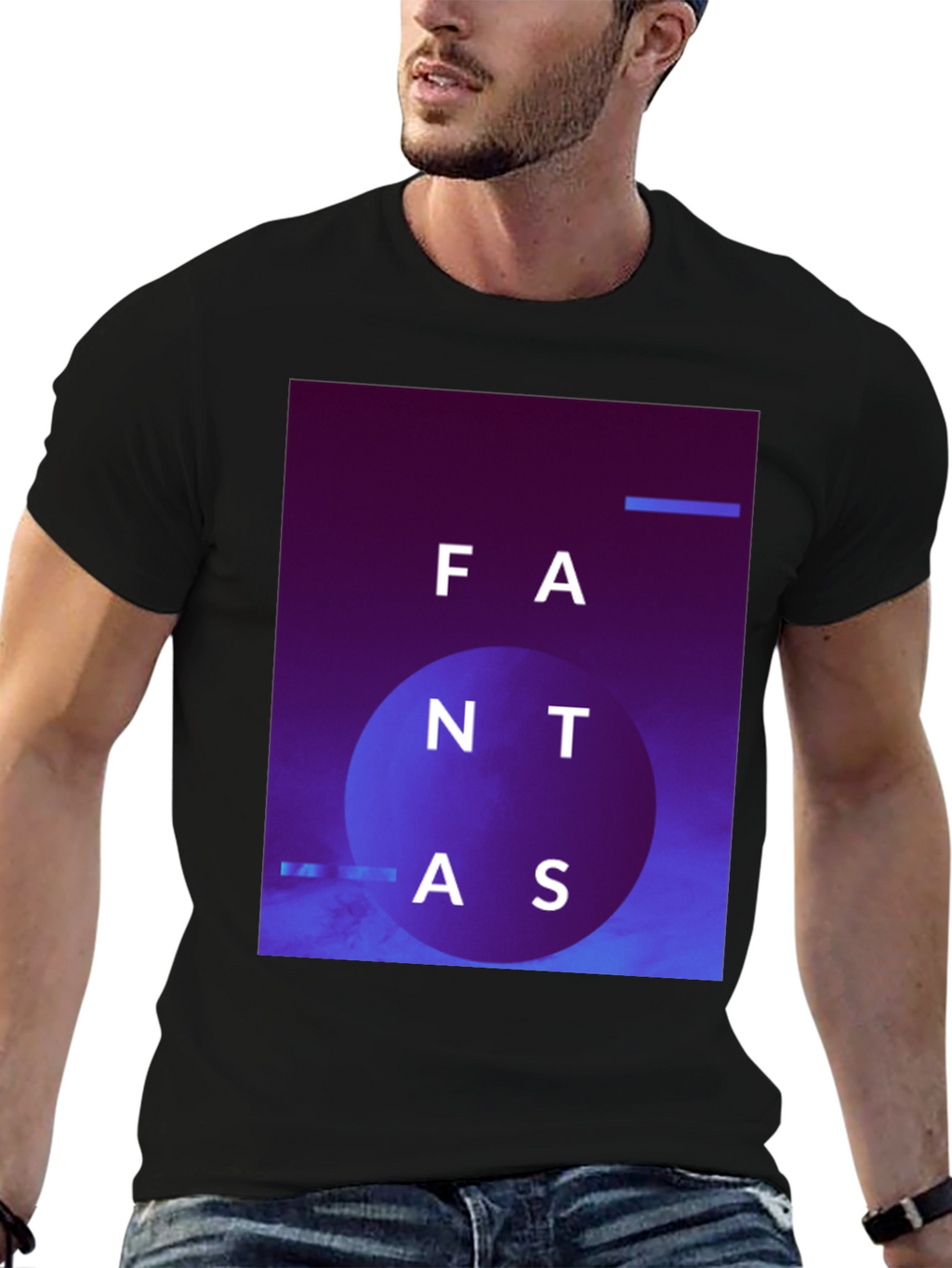 Abstract Fantas Graphic Black T-Shirt
