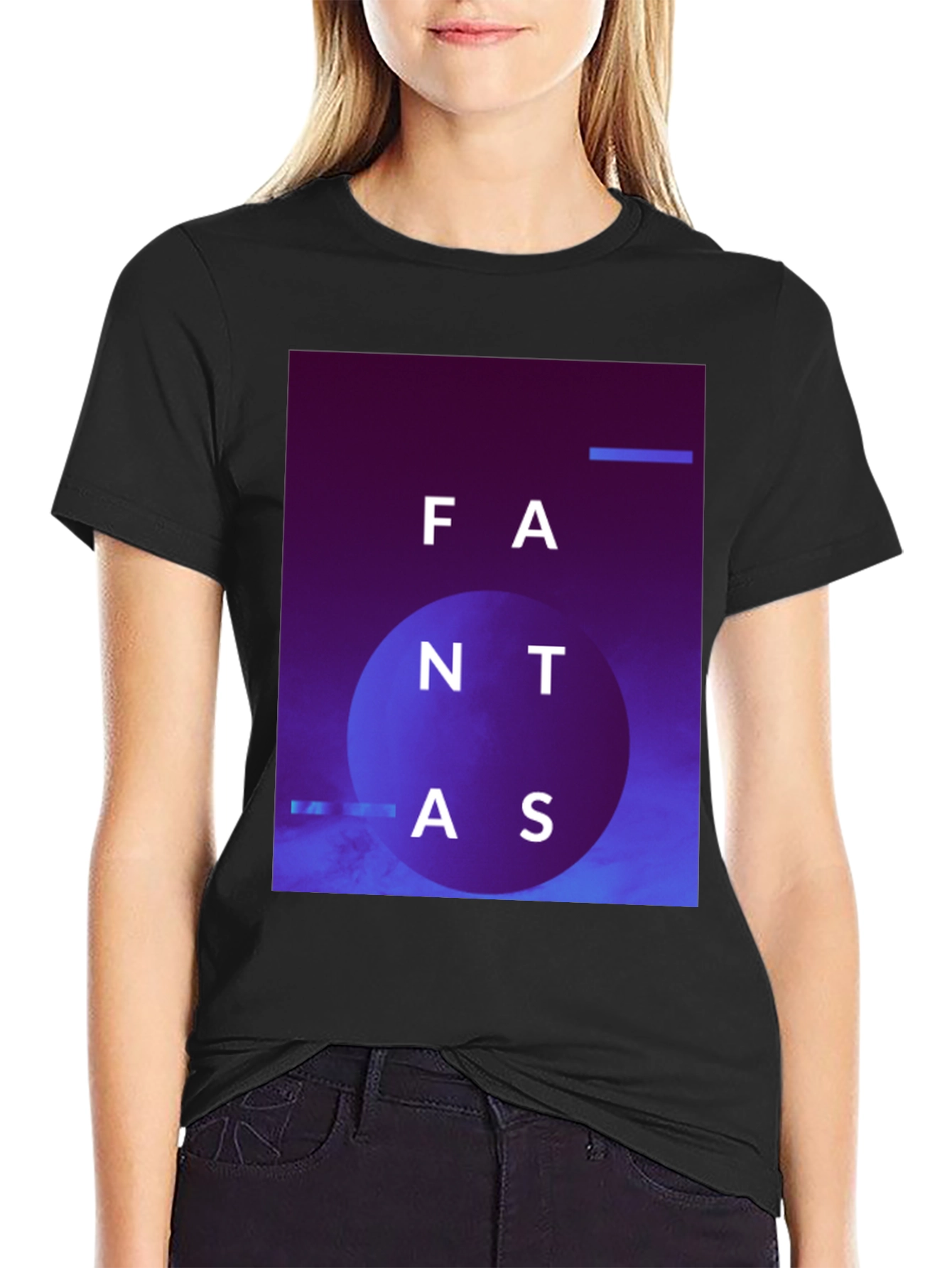 Abstract Fantas Graphic Black T-Shirt