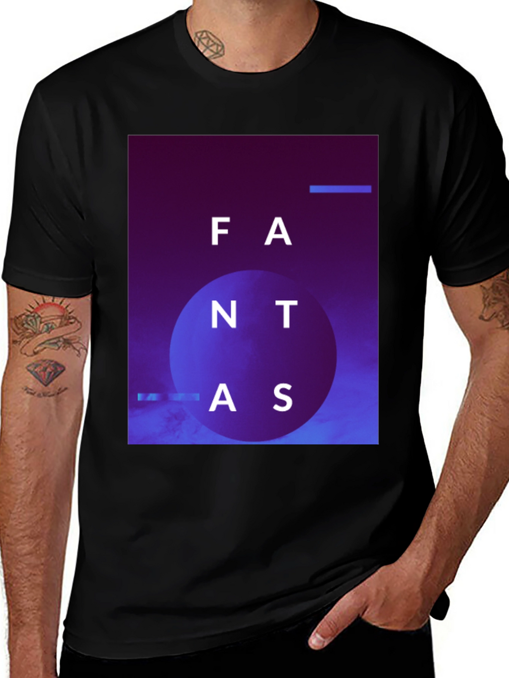 Abstract Fantas Graphic Black T-Shirt