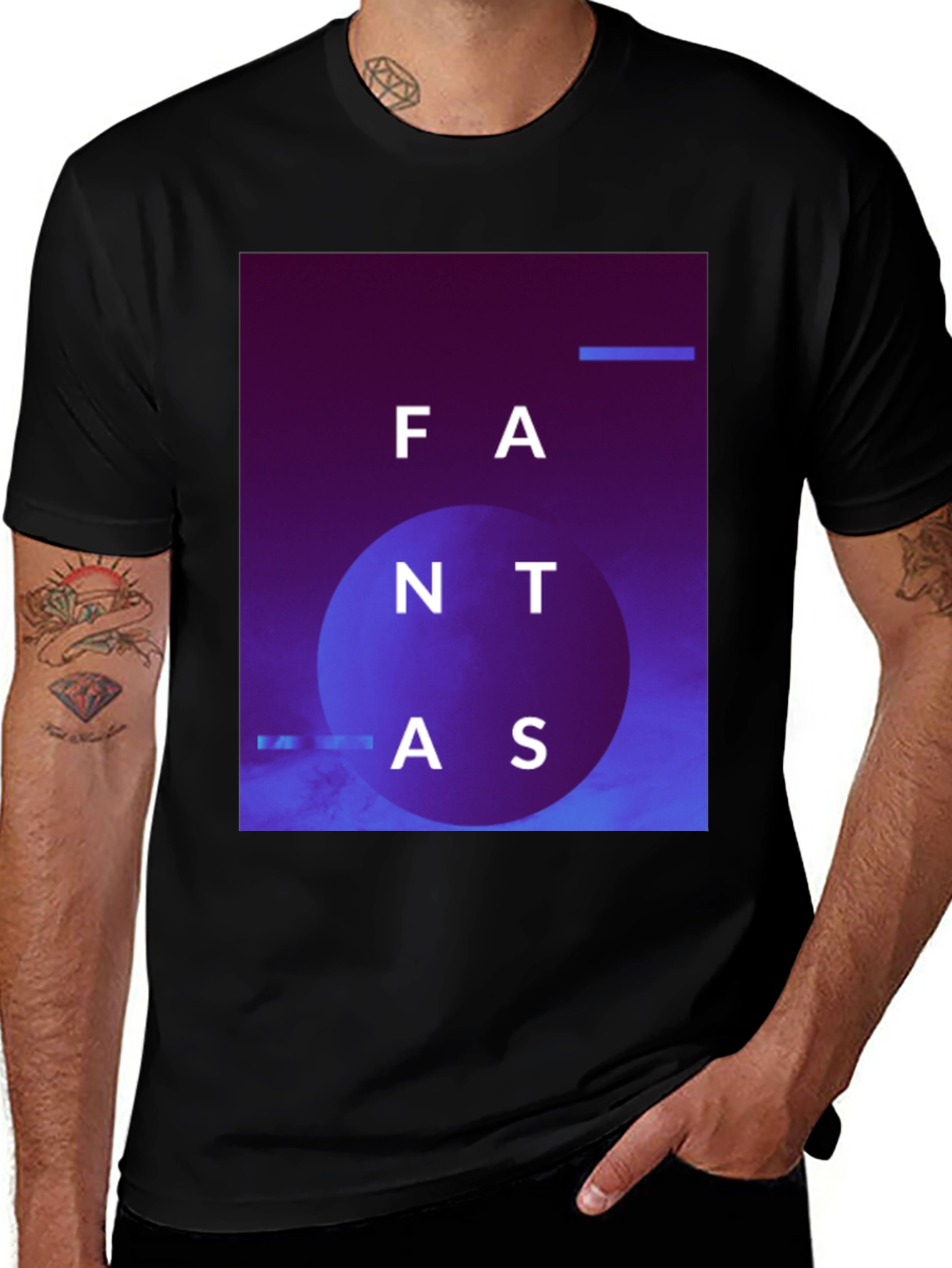 Abstract Fantas Graphic Black T-Shirt