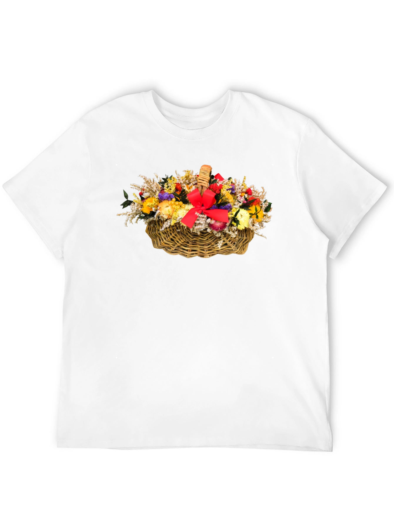 Floral Basket Graphic Tee - Black