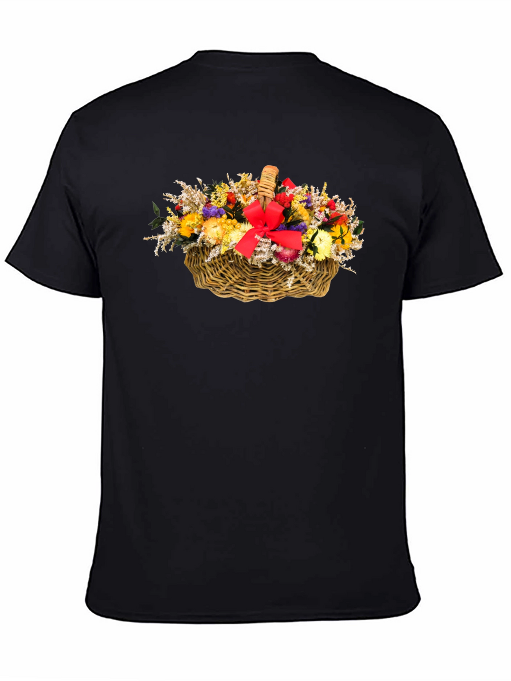 Floral Basket Graphic Tee - Black