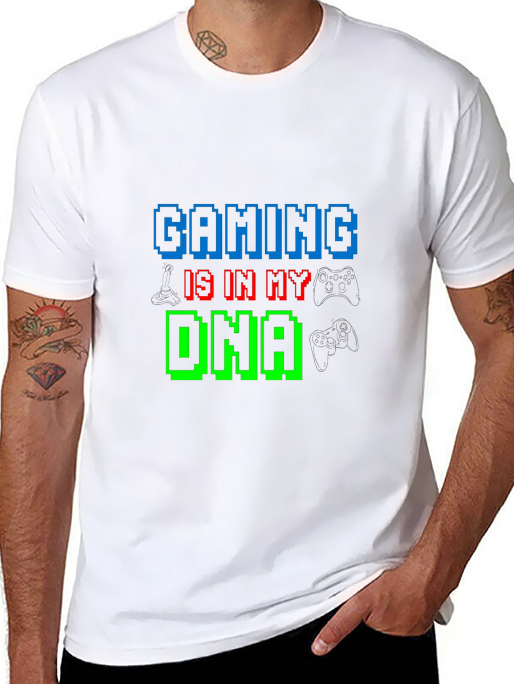 Gaming DNA T-Shirt - Gamer Pixel Tee