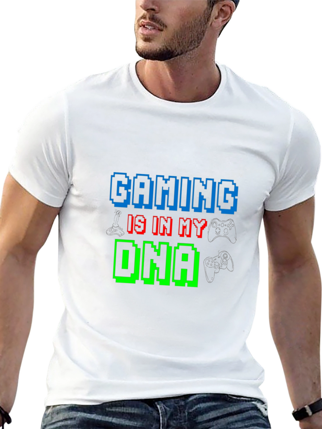Gaming DNA T-Shirt - Gamer Pixel Tee