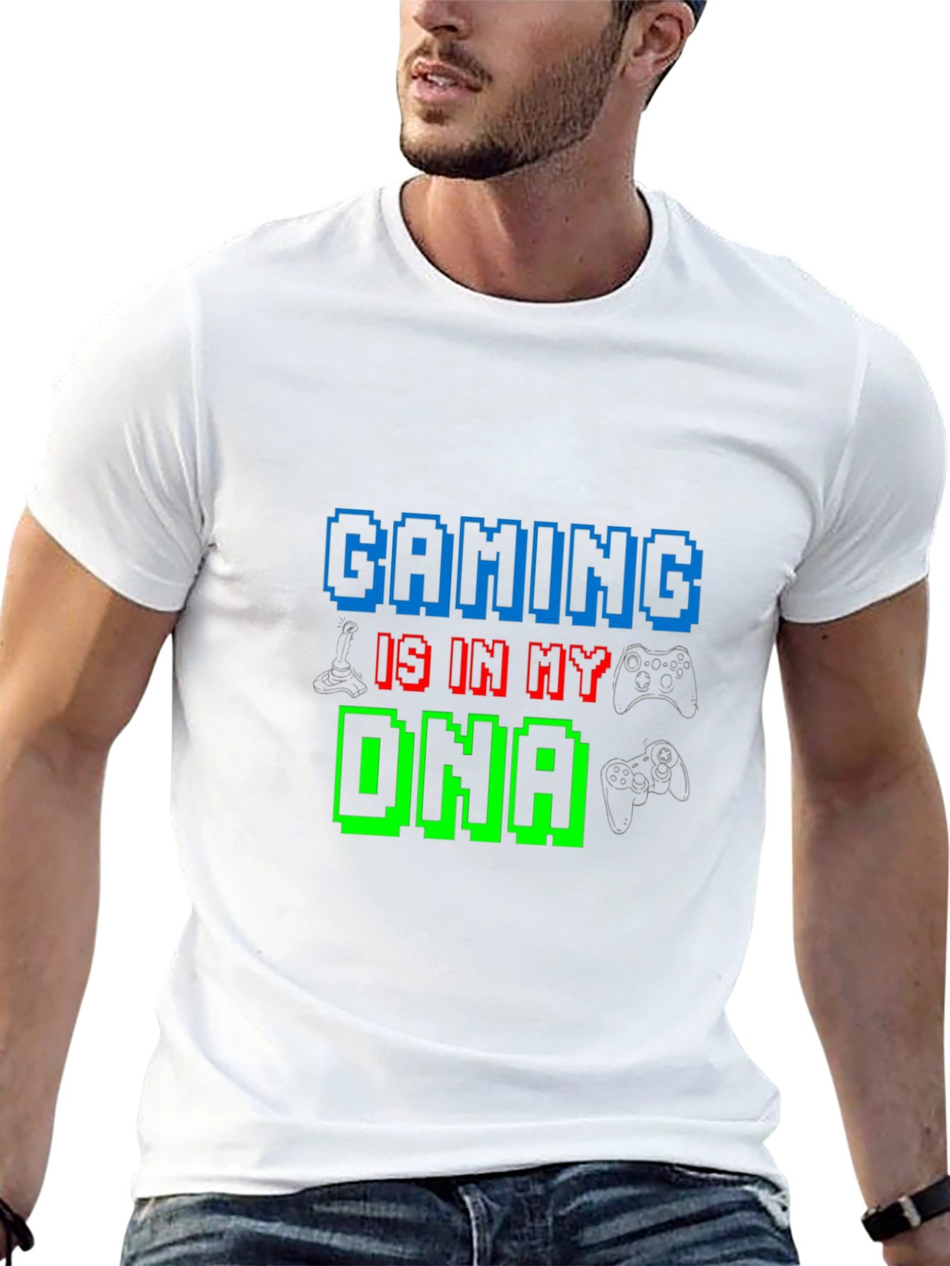Gaming DNA T-Shirt - Gamer Pixel Tee