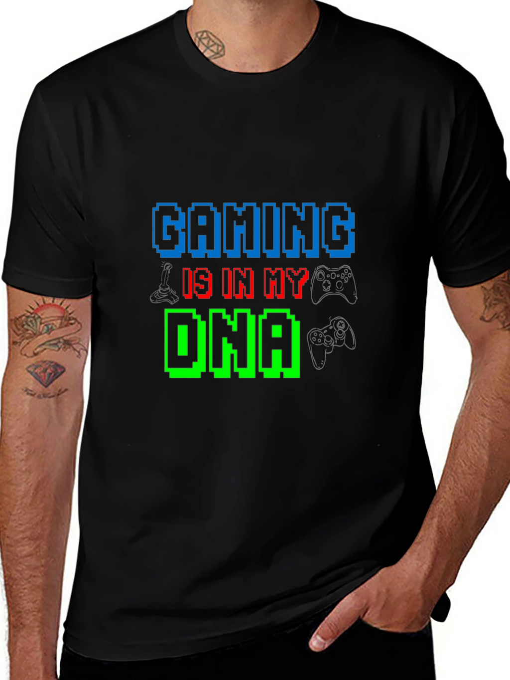 Gaming DNA T-Shirt - Gamer Pixel Tee
