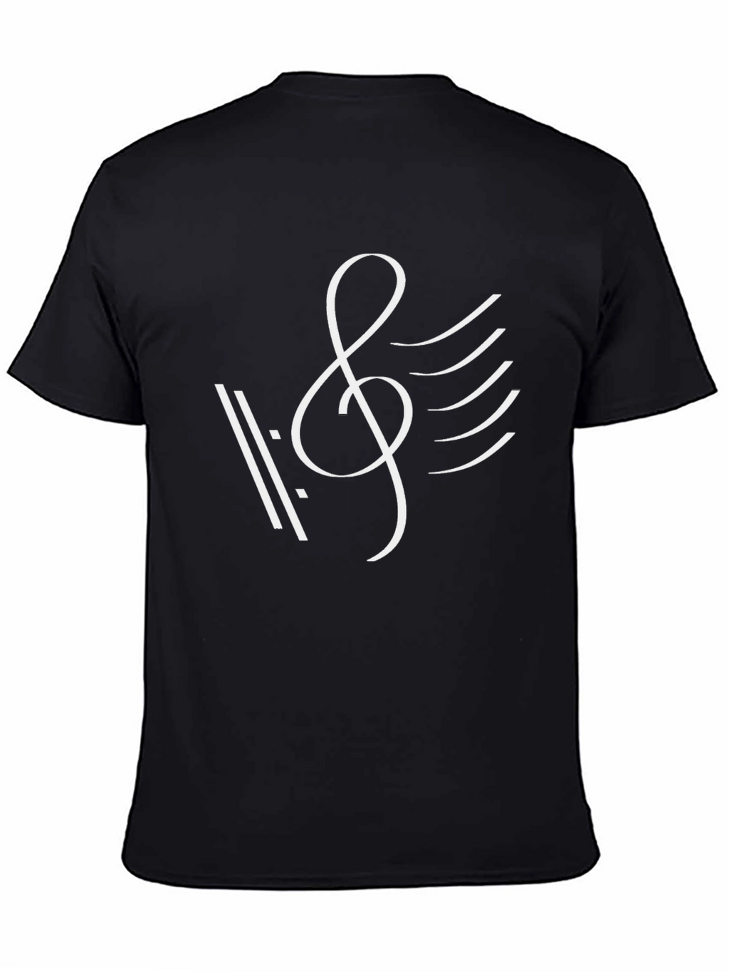 Musical Treble Clef Graphic T-Shirt - Black