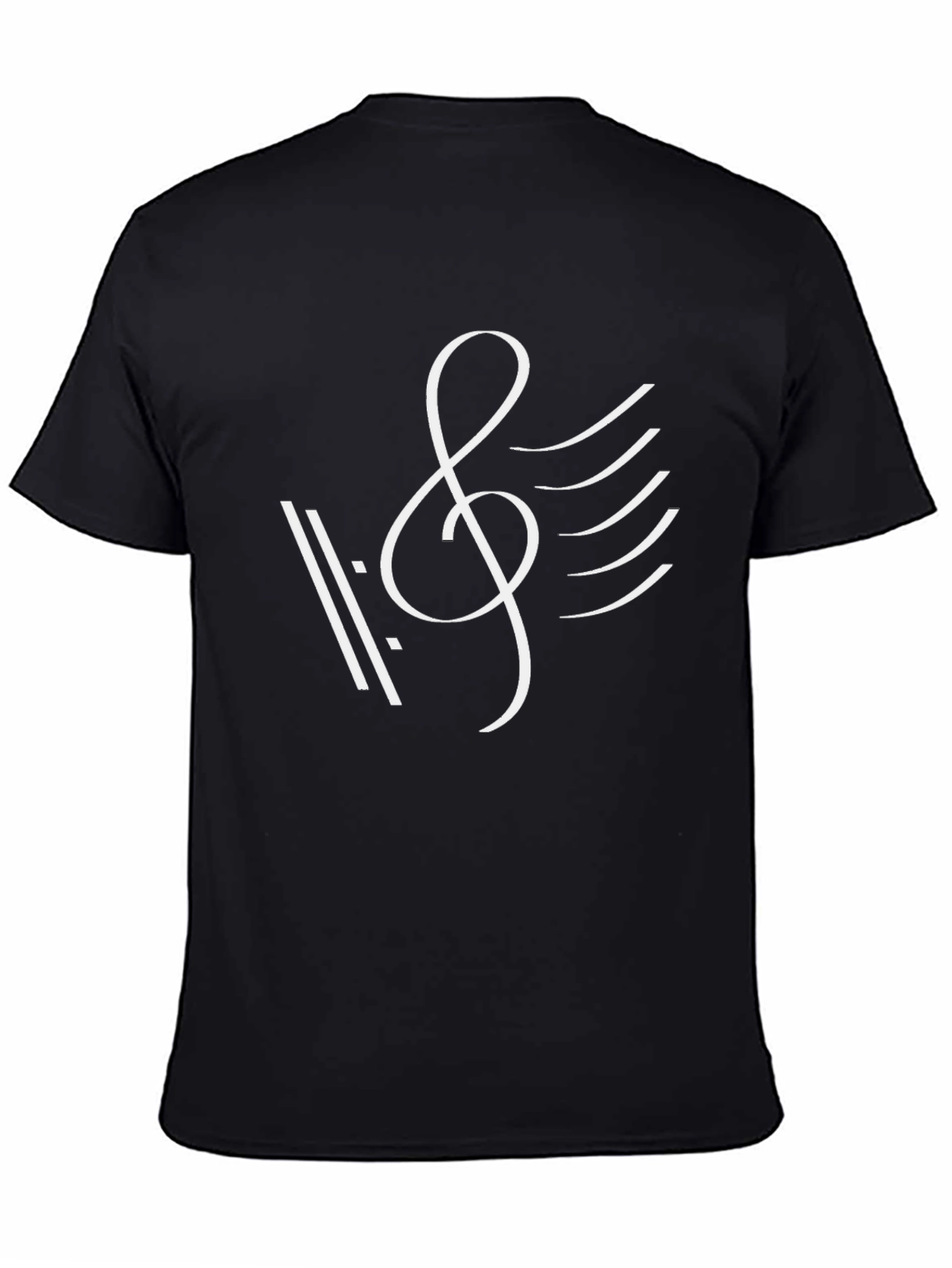 Musical Treble Clef Graphic T-Shirt - Black