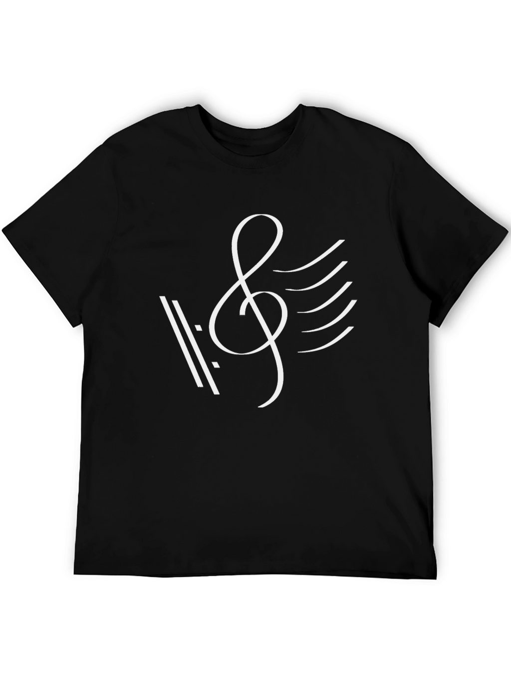 Musical Treble Clef Graphic T-Shirt - Black