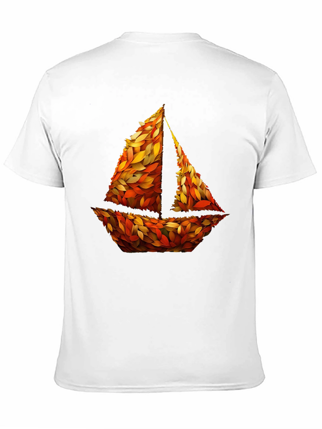 Autumn Sailboat Graphic Tee - Nature Inspired Design