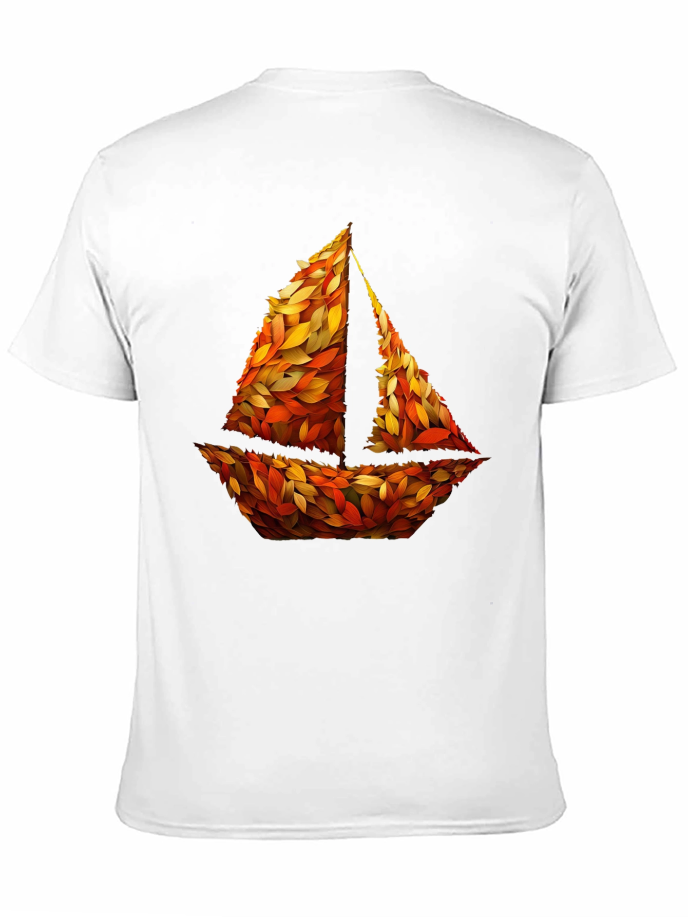 Autumn Sailboat Graphic Tee - Nature Inspired Design