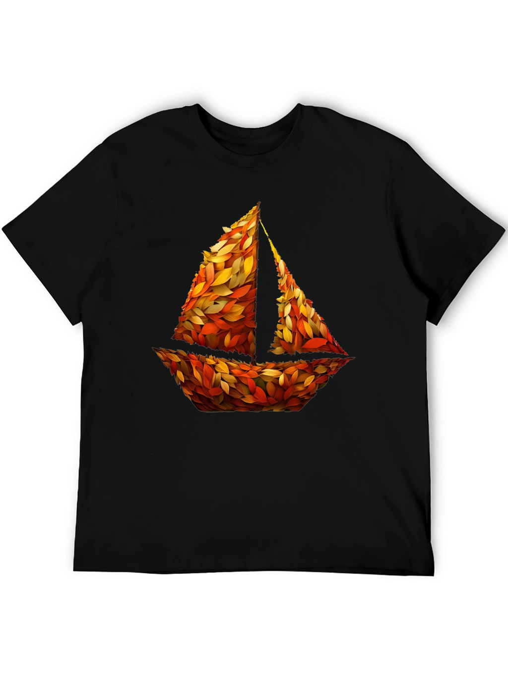 Autumn Sailboat Graphic Tee - Nature Inspired Design