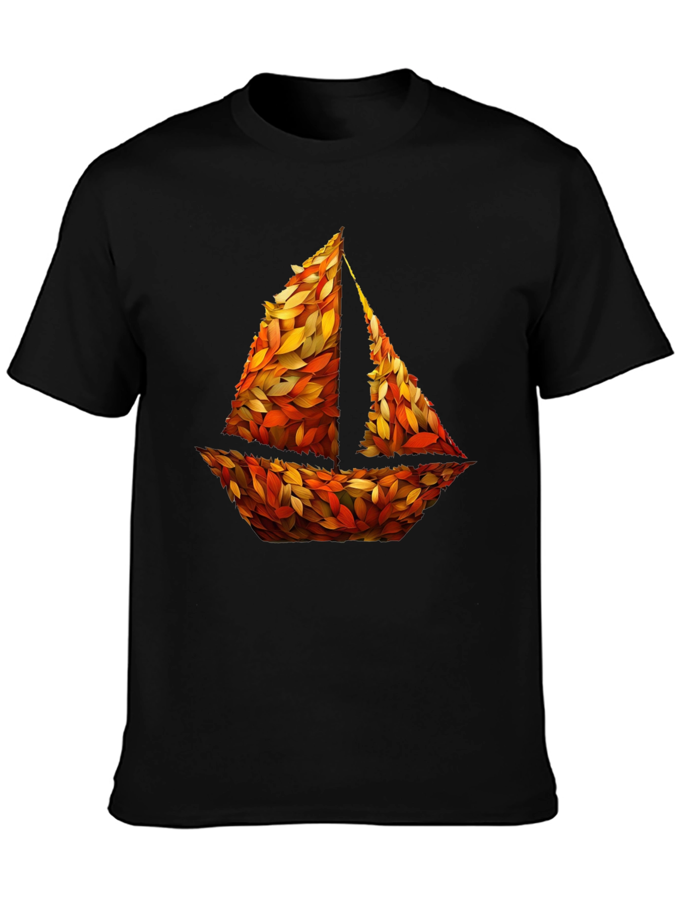 Autumn Sailboat Graphic Tee - Nature Inspired Design