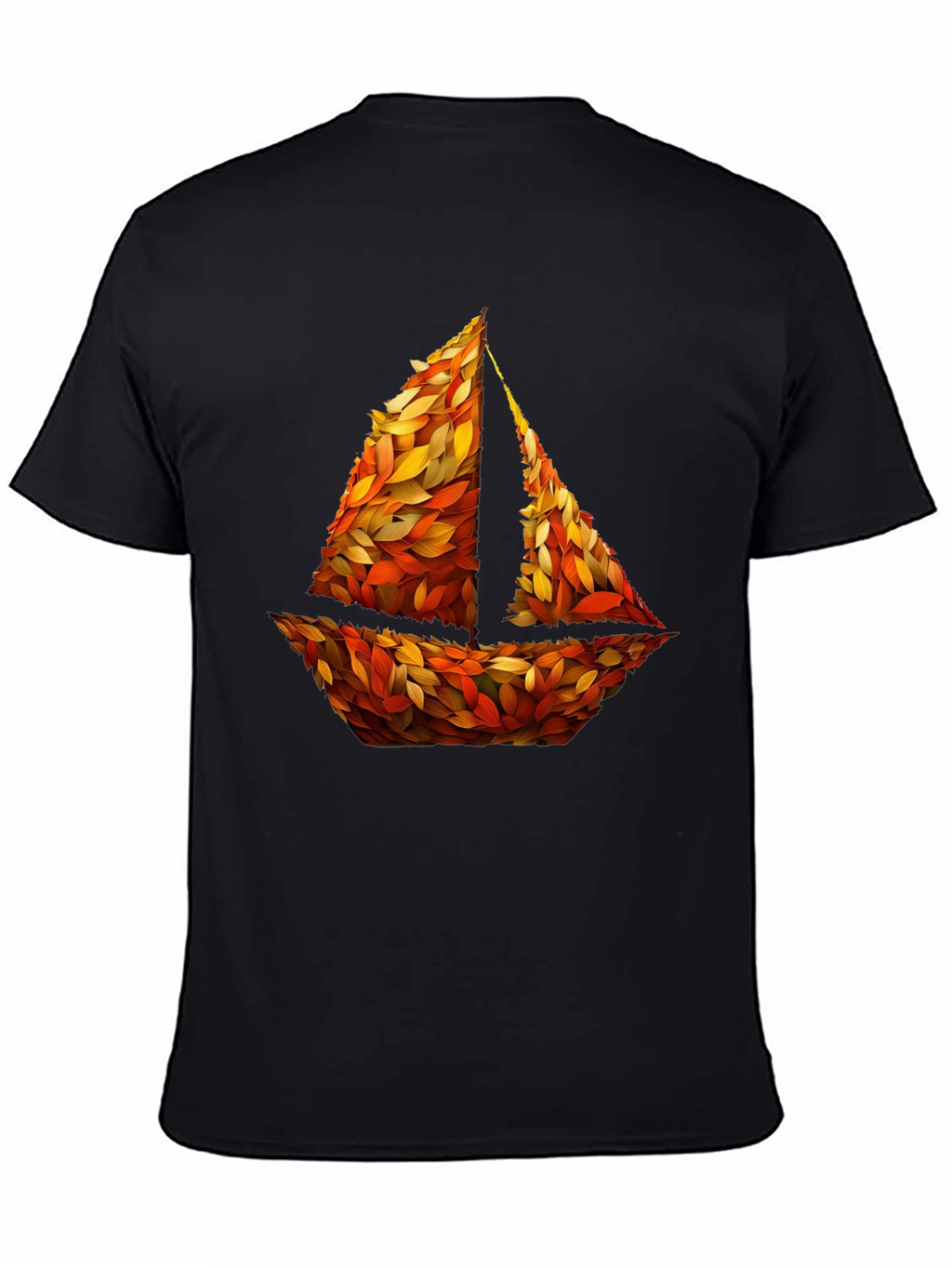Autumn Sailboat Graphic Tee - Nature Inspired Design