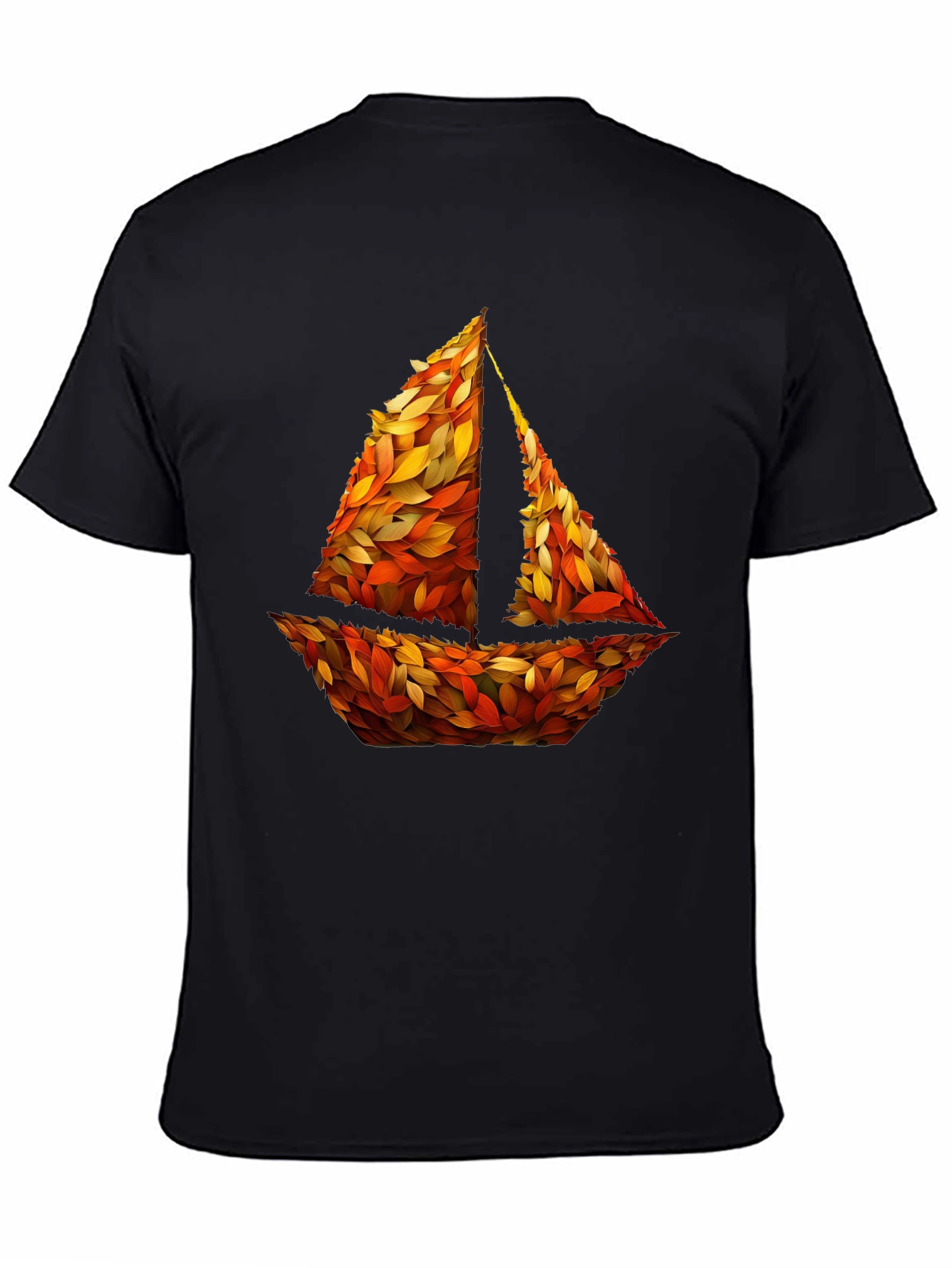 Autumn Sailboat Graphic Tee - Nature Inspired Design