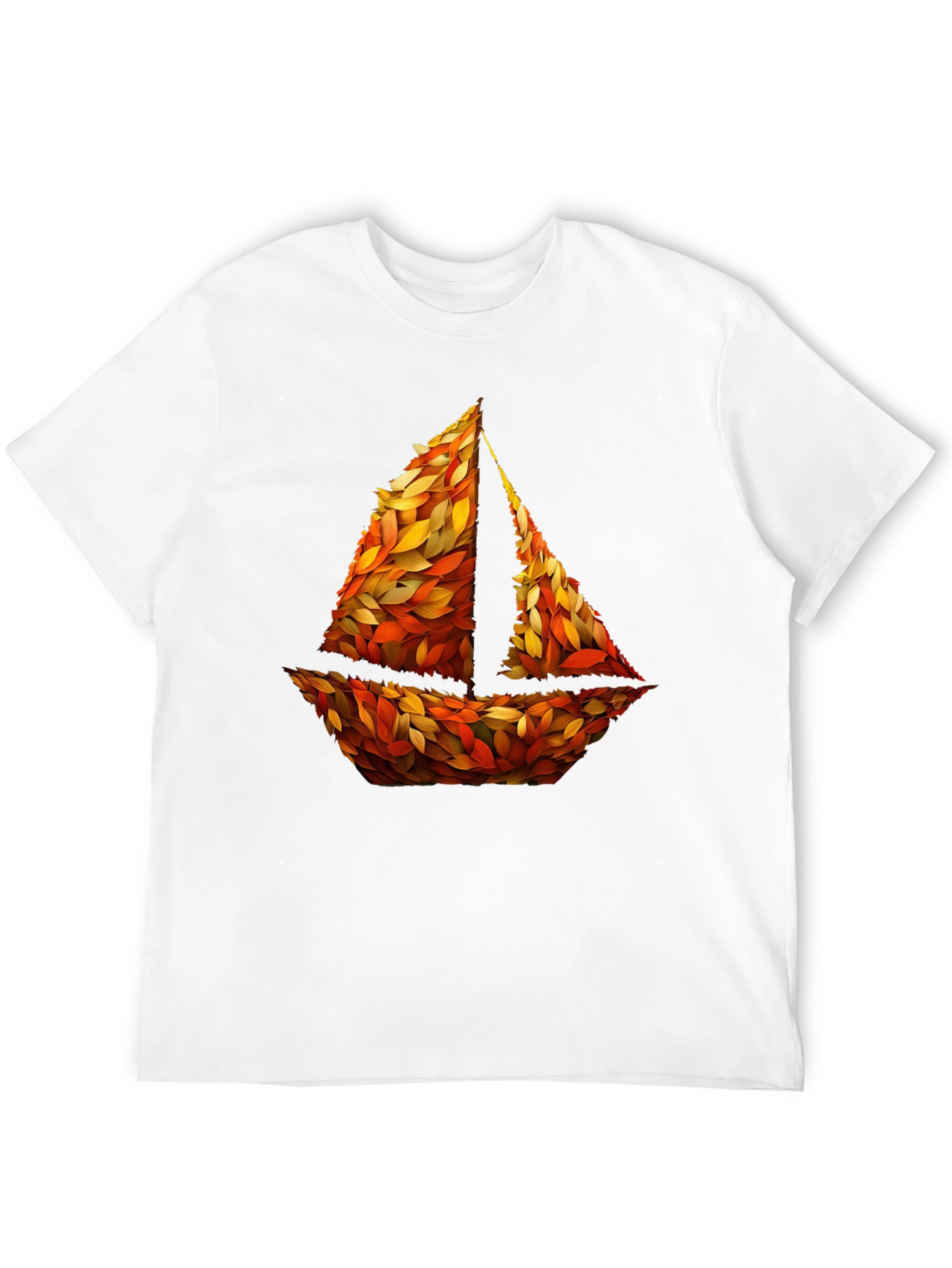 Autumn Sailboat Graphic Tee - Nature Inspired Design
