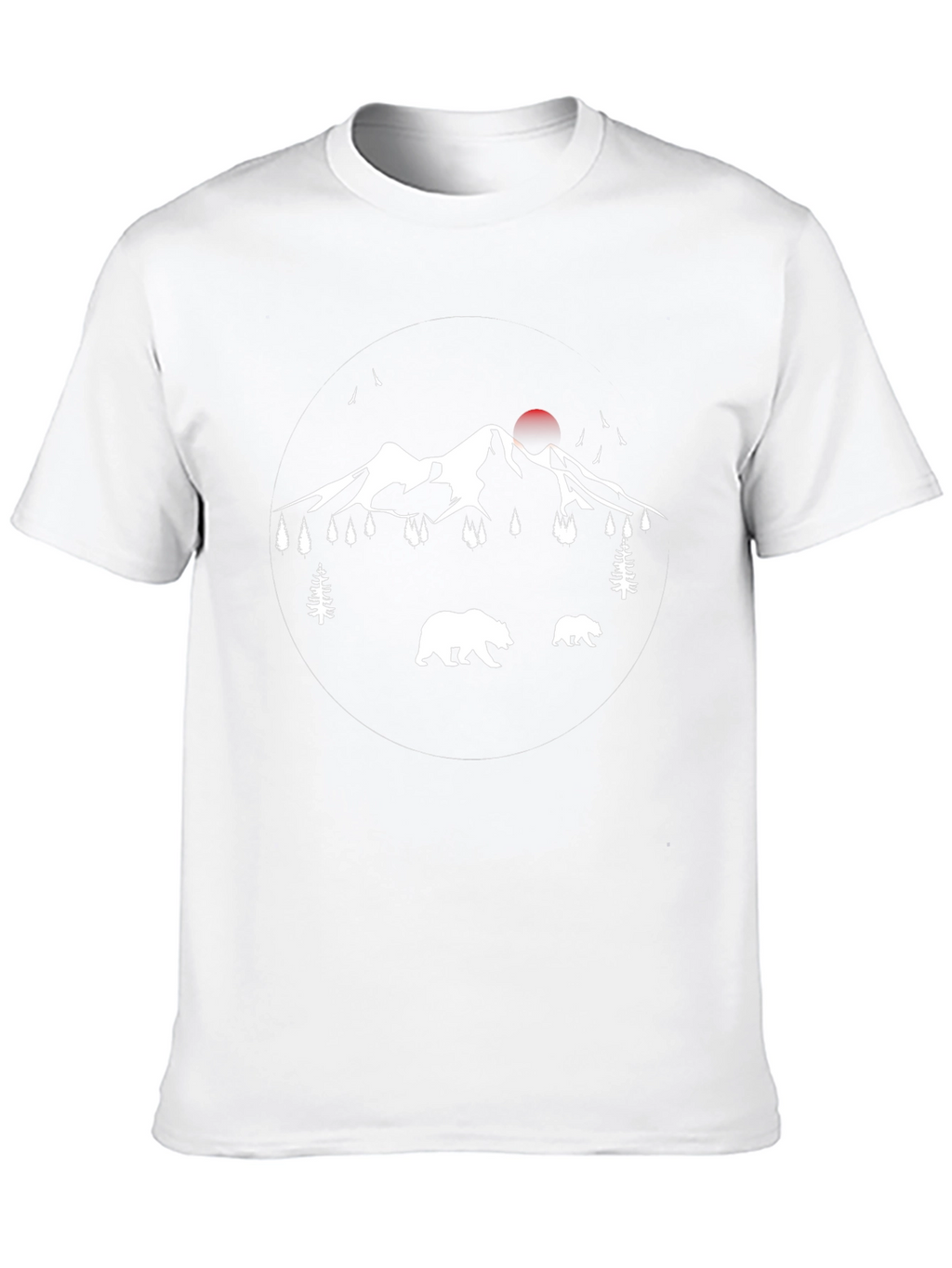 Mountain Bear Graphic Tee - Black Cotton Casual T-Shirt