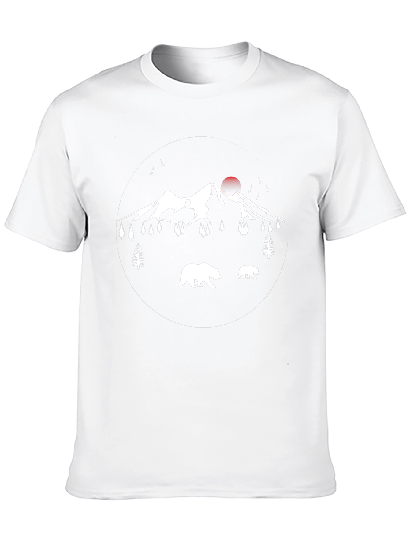 Mountain Bear Graphic Tee - Black Cotton Casual T-Shirt