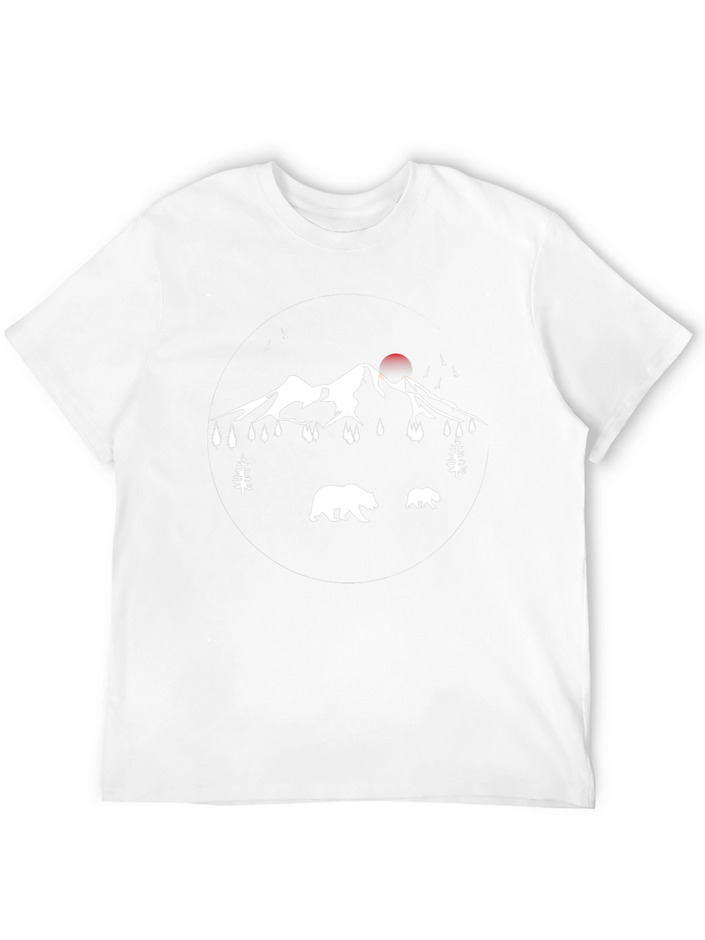 Mountain Bear Graphic Tee - Black Cotton Casual T-Shirt