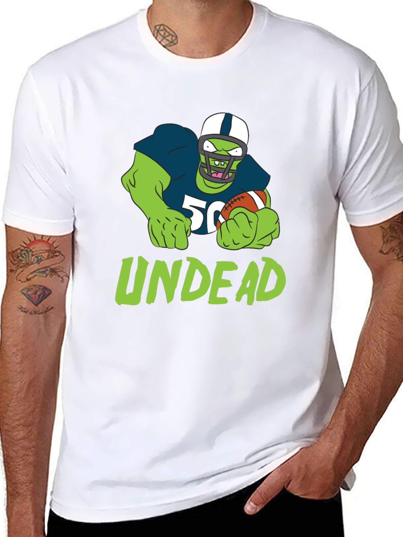 Undead Football T-Shirt - Unique Zombie Sports Tee