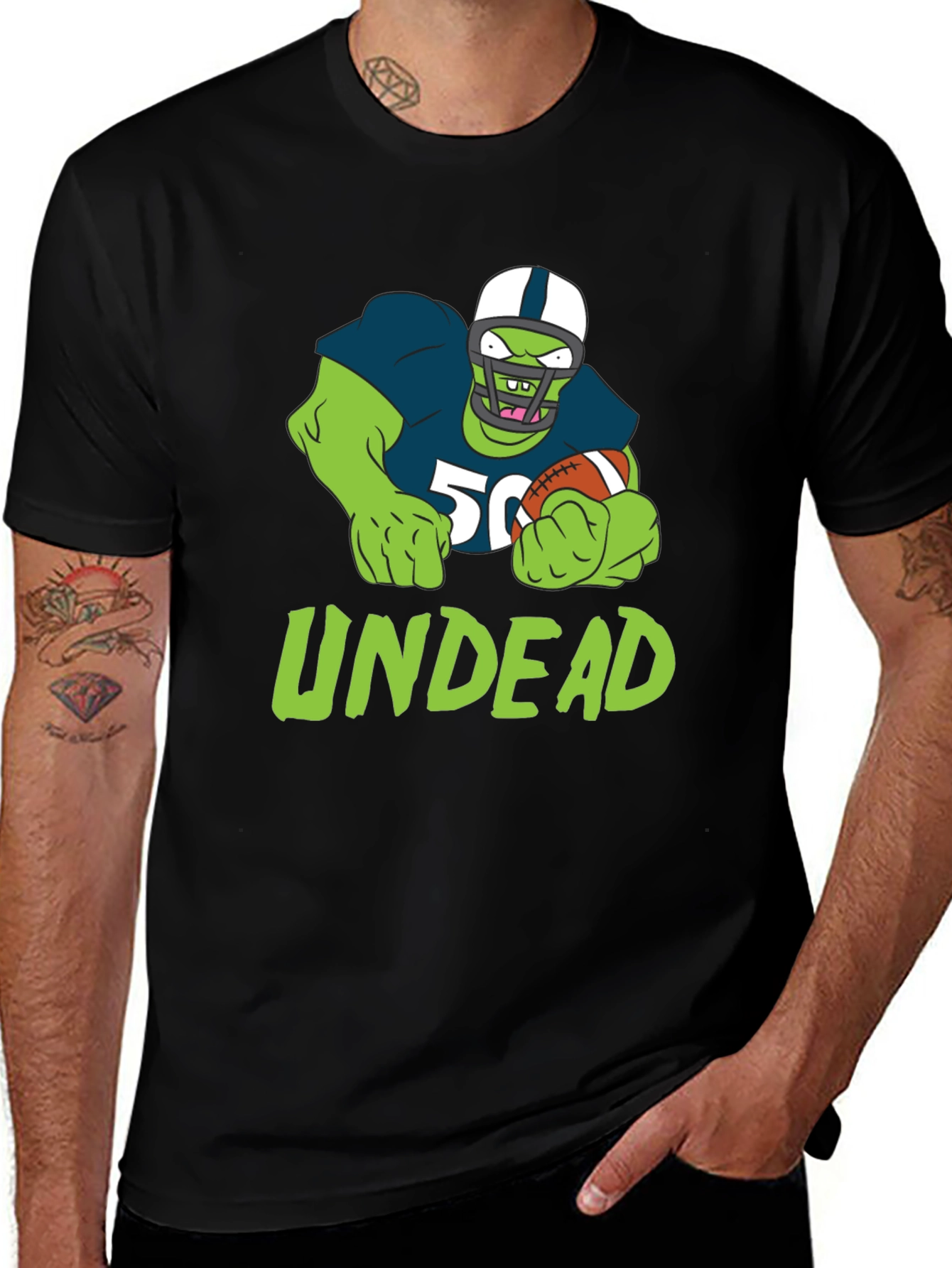Undead Football T-Shirt - Unique Zombie Sports Tee