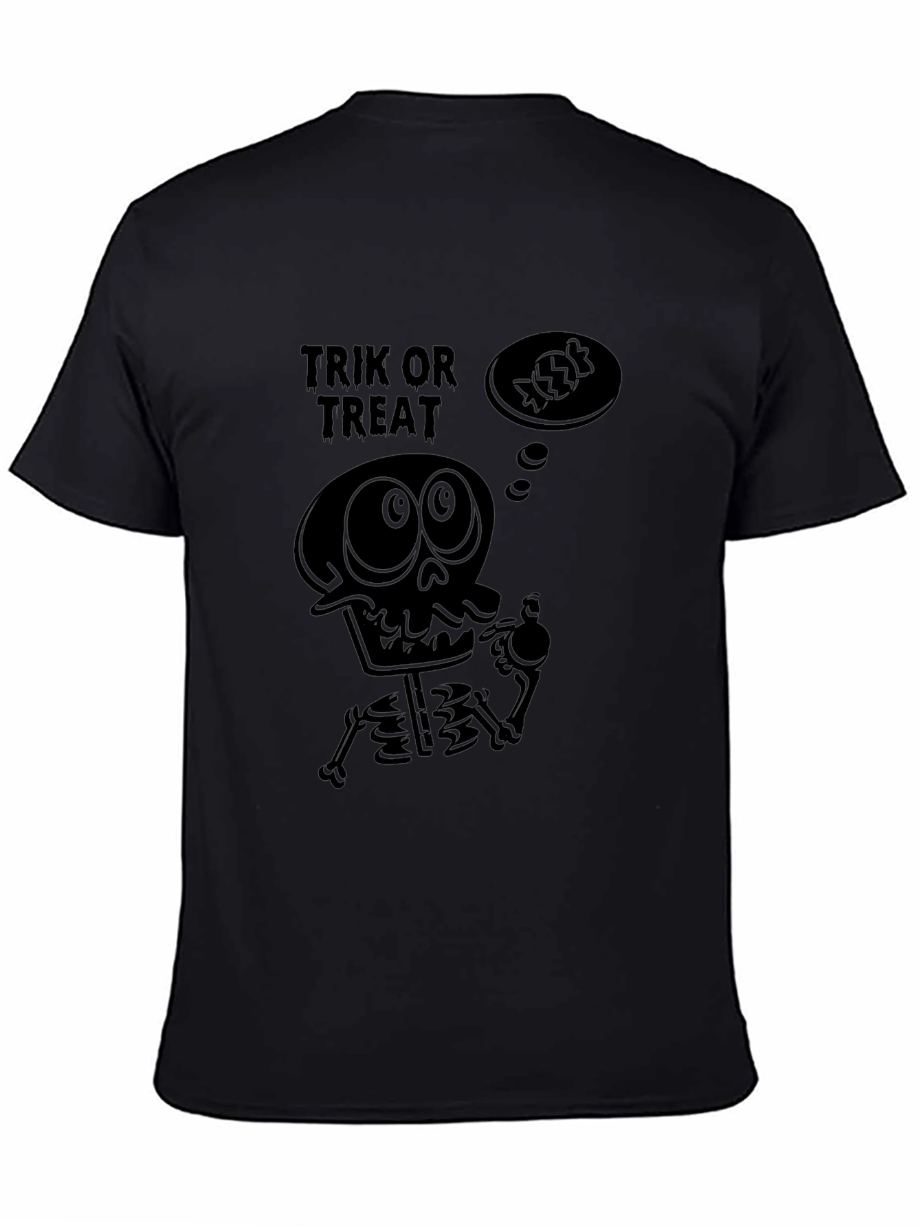 Trick or Treat Skeleton Graphic Tee - Halloween Fun
