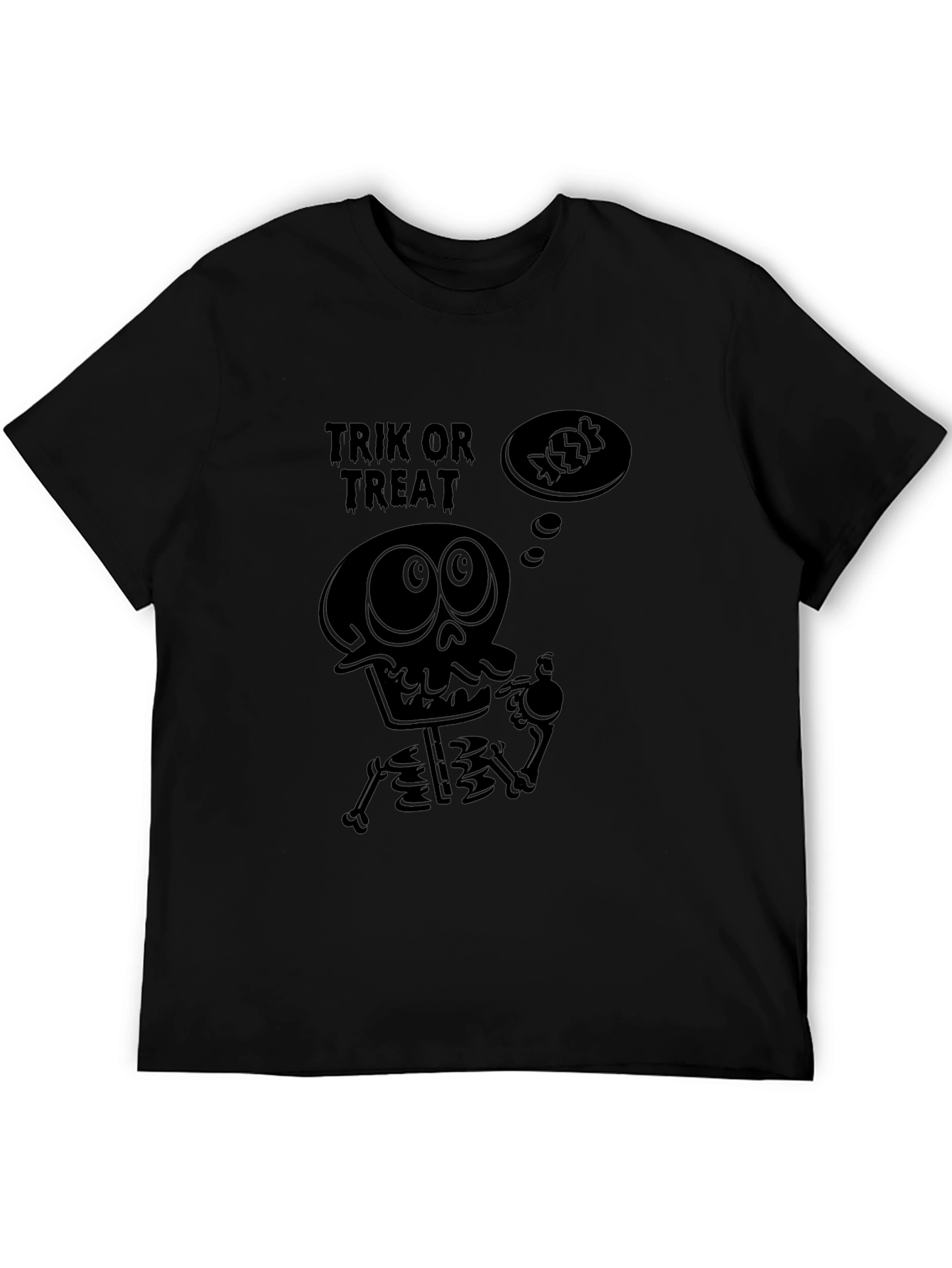 Trick or Treat Skeleton Graphic Tee - Halloween Fun