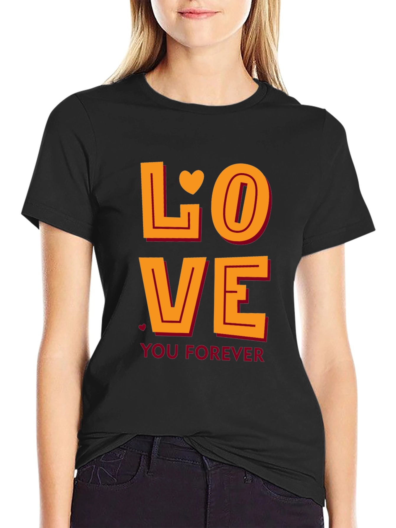 Love You Forever Graphic Tee - Black